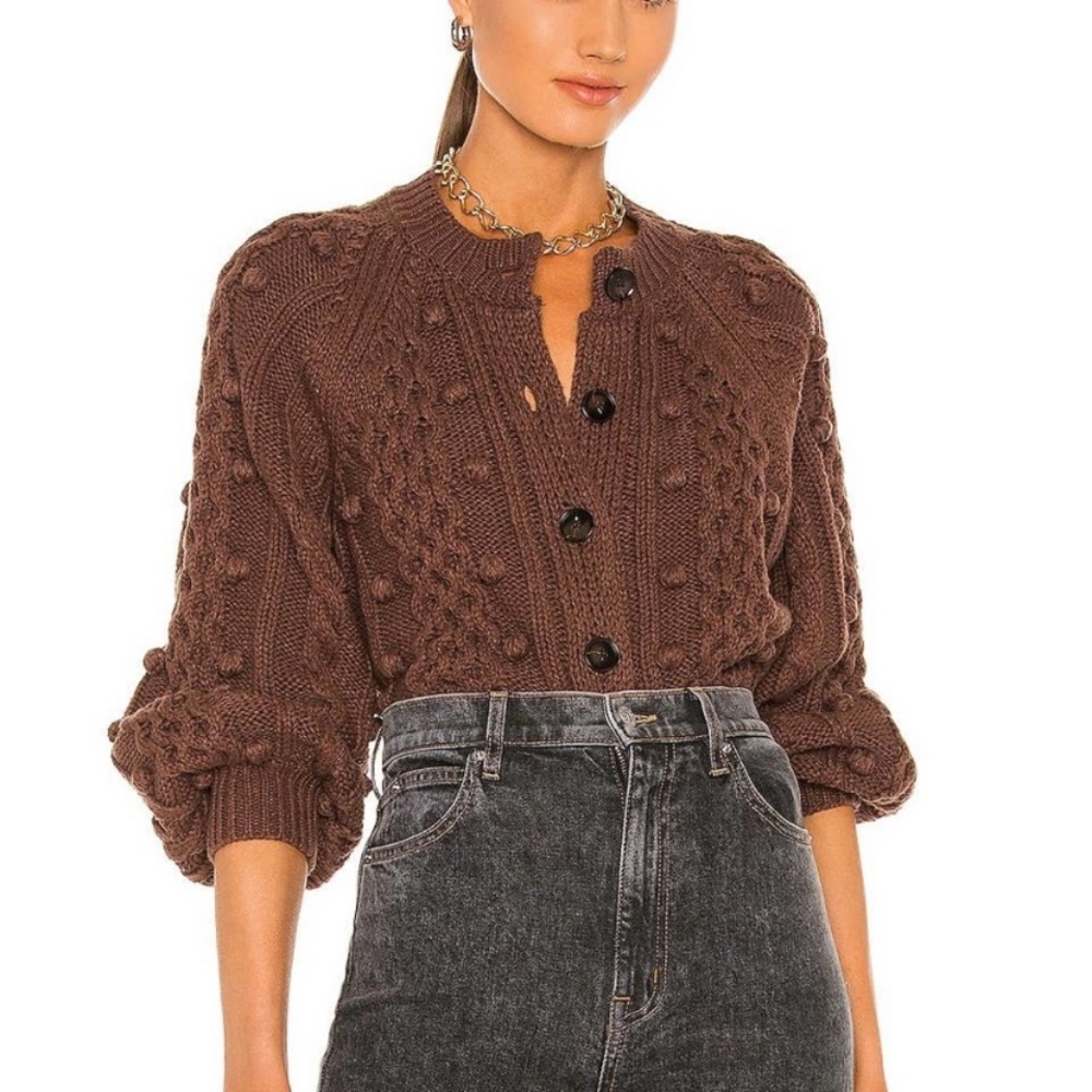 The Great. The Mountainside Cable Knit Cardigan Sweater